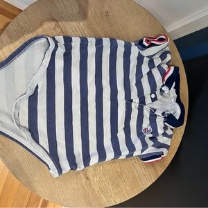 Mayoral Navy and White Striped Polo Shirt